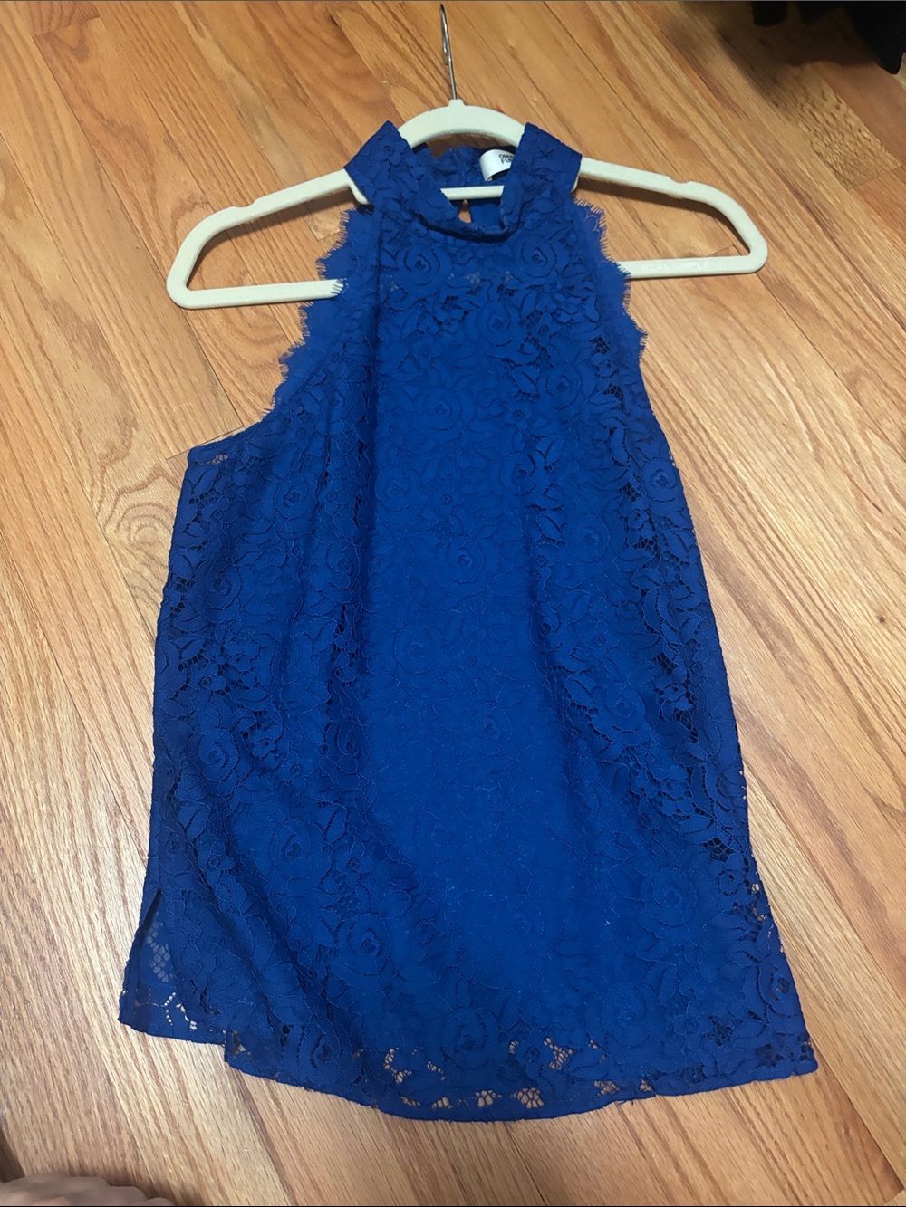 Diane Von Furstenberg Royal Blue Lace Halter Tank
